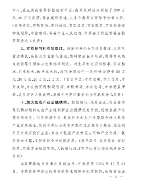 濰坊市發(fā)布了《關于支持氫能產(chǎn)業(yè)發(fā)展的若干政策》.png