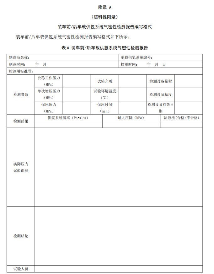 廣東《燃料電池電動(dòng)汽車車載供氫系統(tǒng)檢測(cè)置換技術(shù)要求征求意見稿》